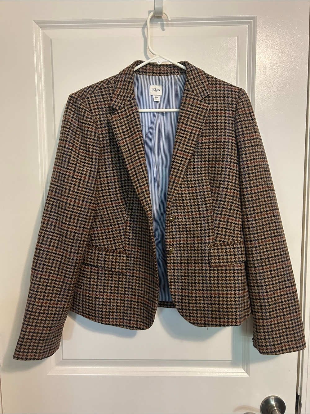 J. Crew Women's Houndstooth Blazer - Brown & Black